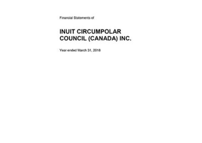 Inuit Circumpolar Council (Canada) Inc. – Financial Statements March 31, 2018