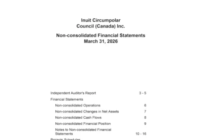Inuit Circumpolar Council (Canada) Inc. – Non-consolidated Financial Statements March 31, 2026